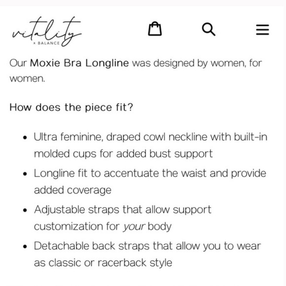 Like New Vitality Balance Athletica The Moxie Longline Bra in Cumulus - Picture 8 of 10